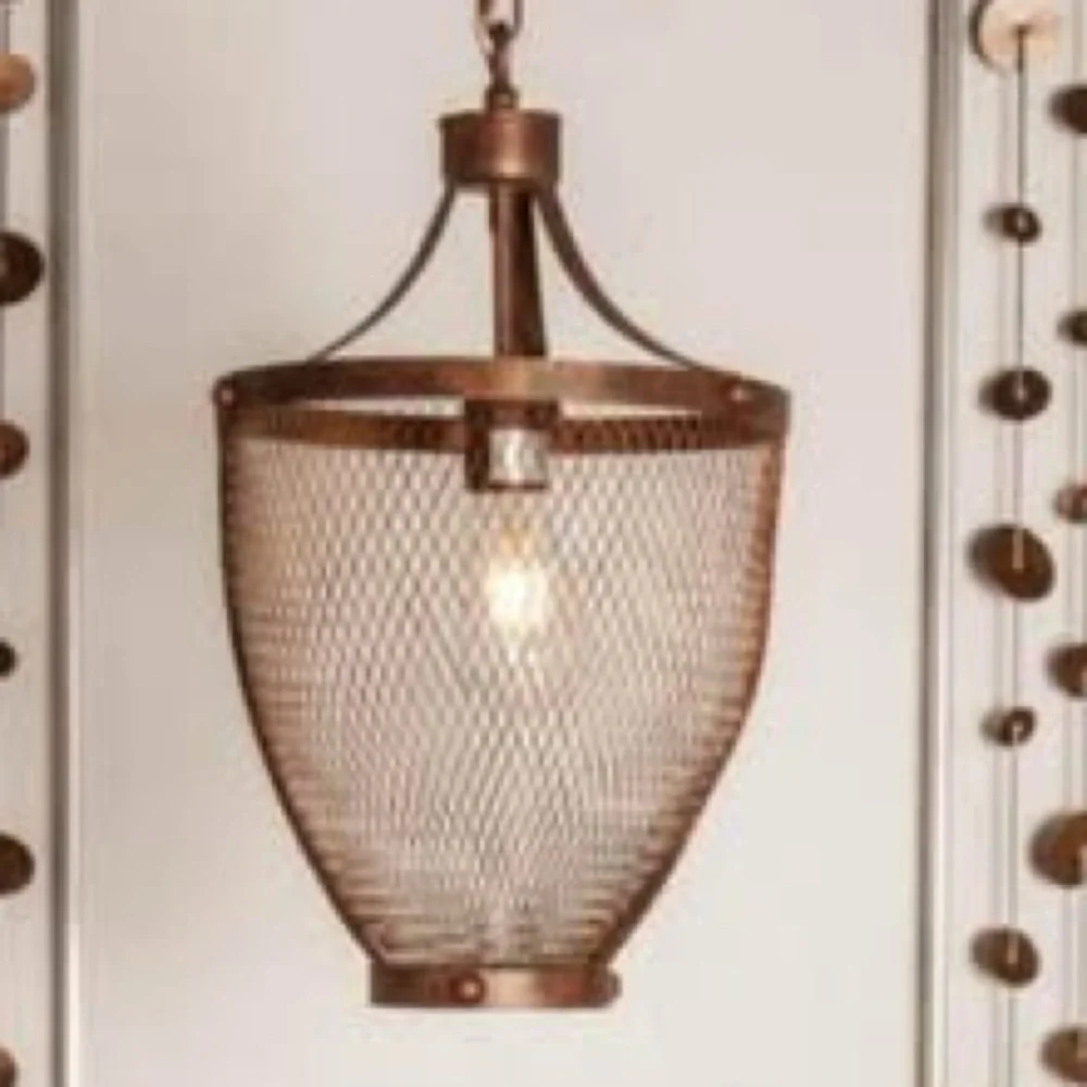 NEW Large Industrial Modern Rustic Brown Metal Pendant Light 20”x12”x12” / Home